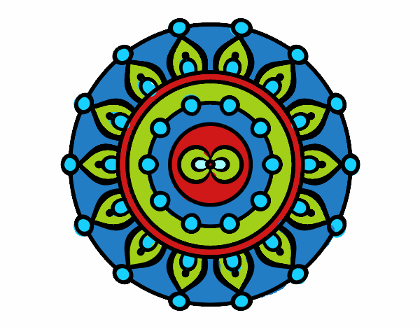 Coloring page Mandala meditation painted byOhtu