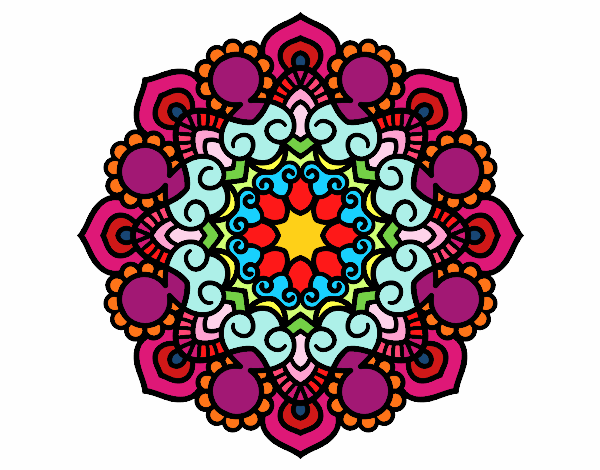 Coloring page Mandala meeting painted bycristina