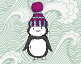 Penguin with winter cap