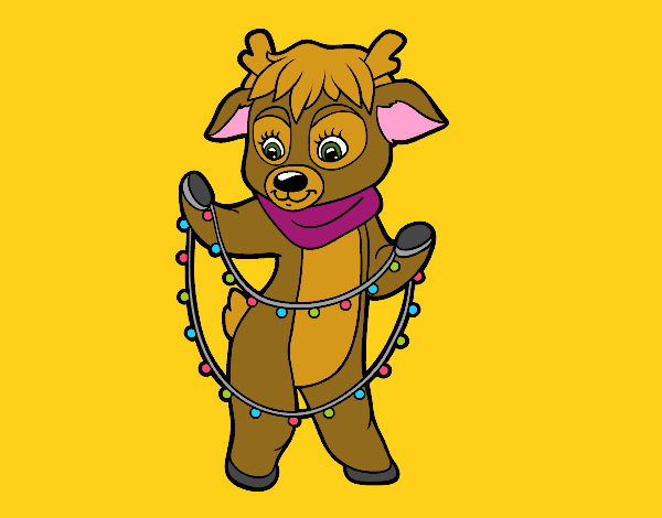 Coloring page Reindeer with Christmas lights painted byZsuzsanna 