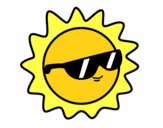 Sun with glasses