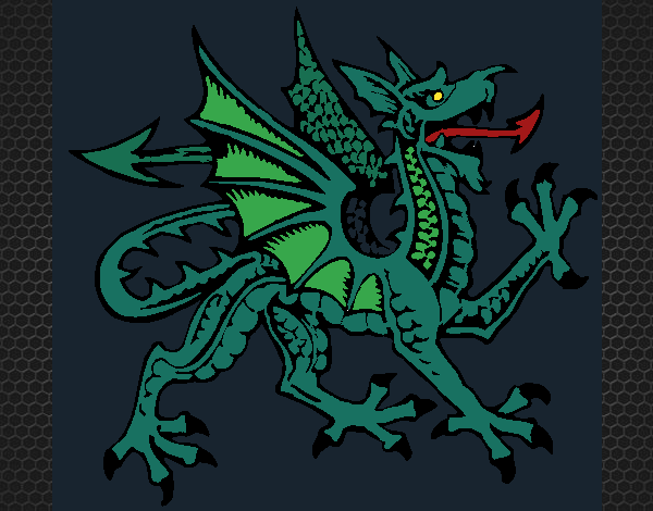 Coloring page Aggressive dragon painted byrabid 