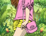 Coloring page Girl with handbag painted byAnia