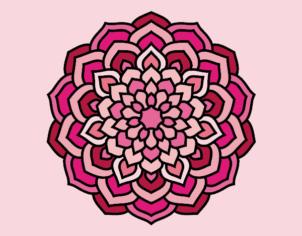Coloring page Mandala flower petals painted bySassy