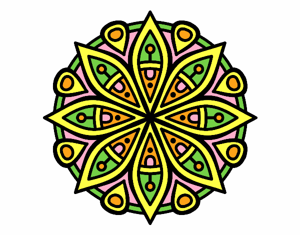 Coloring page Mandala for the concentration painted byMegg
