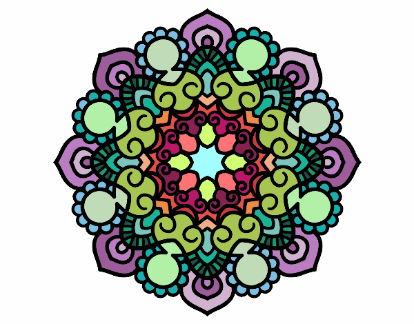 Coloring page Mandala meeting painted byPatricia 
