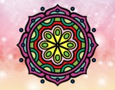 Coloring page Mandala to meditate painted byTiago