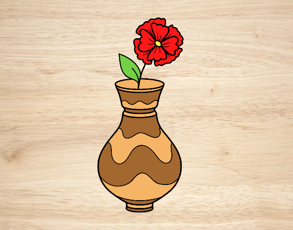 Coloring page Poppy with vase painted byAnia