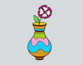 Coloring page Poppy with vase painted byTiago