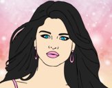 Coloring page Selena Gomez foreground painted byAnia