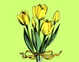 Coloring page Tulips with a bow painted byLoLamb