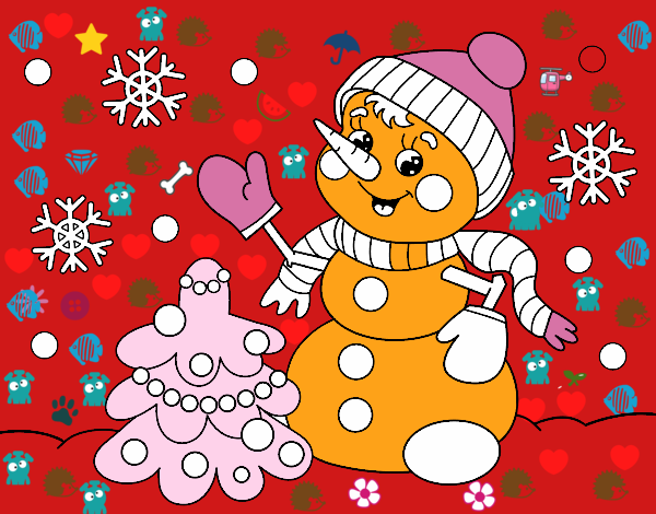Christmas card snowman