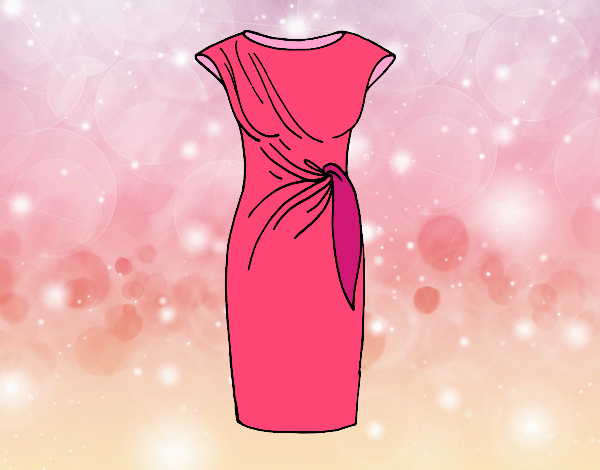Coloring page Elegant dress painted byeaster