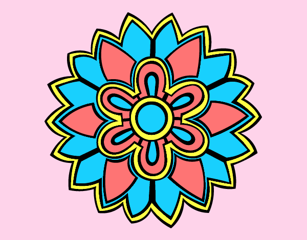 Coloring page Flower Mandala shaped weiss painted byMaddi10