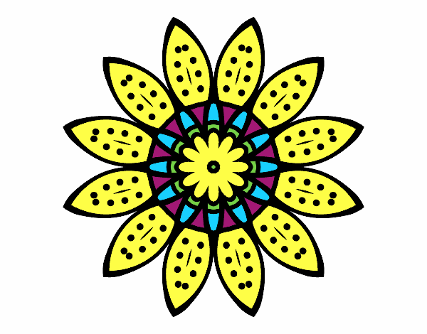 Coloring page Flower mandala with petals painted byMaddi10