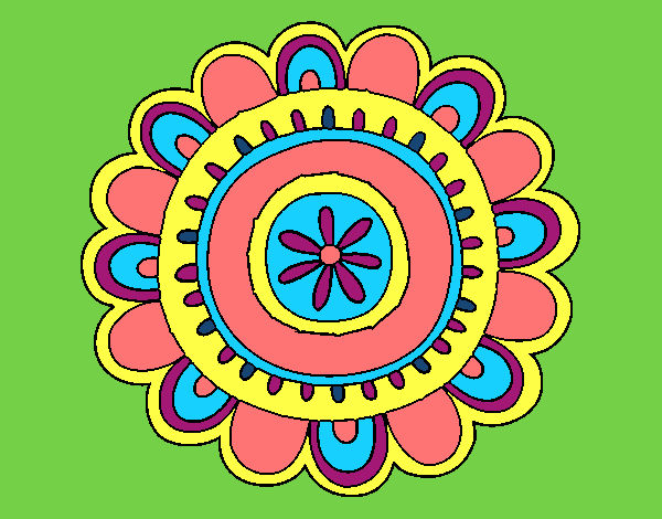 Coloring page Happy mandala painted byMaddi10