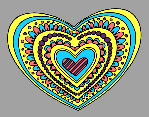 Coloring page Heart mandala painted byMaddi10