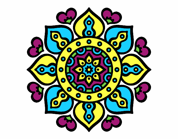 Coloring page Mandala arabic hearts painted byMaddi10