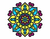 Coloring page Mandala arabic hearts painted byMaddi10