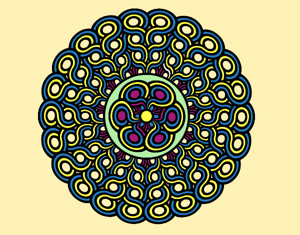 Coloring page Mandala braided painted byMaddi10