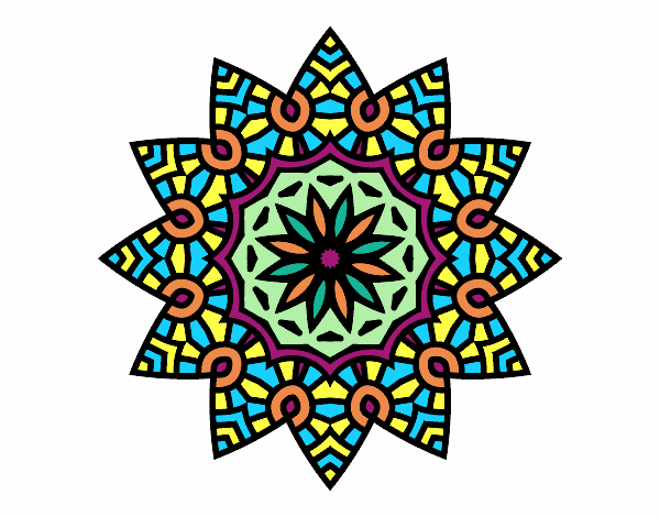 Coloring page Mandala flowery star painted byMaddi10