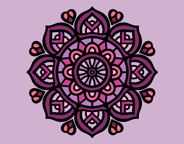 Coloring page Mandala for mental concentration painted byKathy