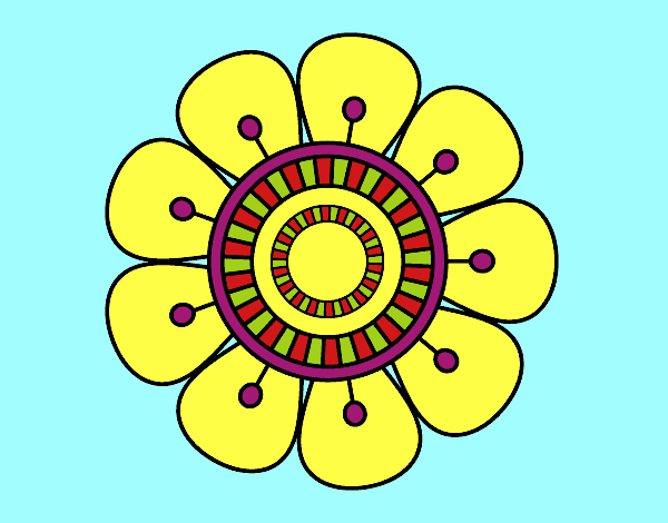 Coloring page Mandala in flower shape painted byMaddi10