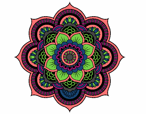 Coloring page Mandala oriental flower painted byMaddi10