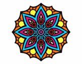 Coloring page Mandala simple symmetry  painted byeaster