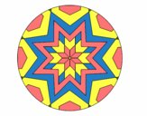 Coloring page Mandala star mosaic painted byMaddi10