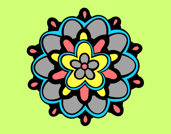 Coloring page Mandala with a flower painted byMaddi10