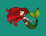 Coloring page Mermaid is floating painted bynatnat 