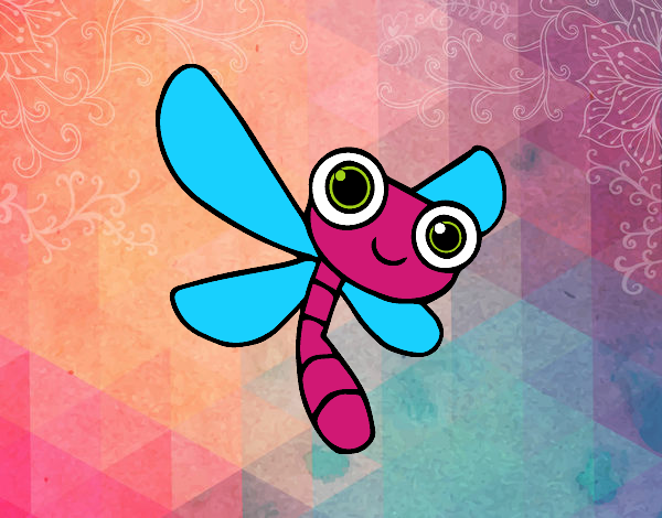 Coloring page A dragonfly painted byMarylou