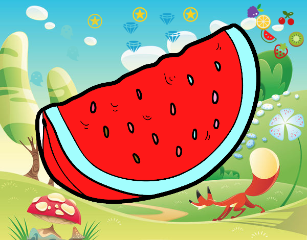 Coloring page A piece of watermelon painted bySai_2012