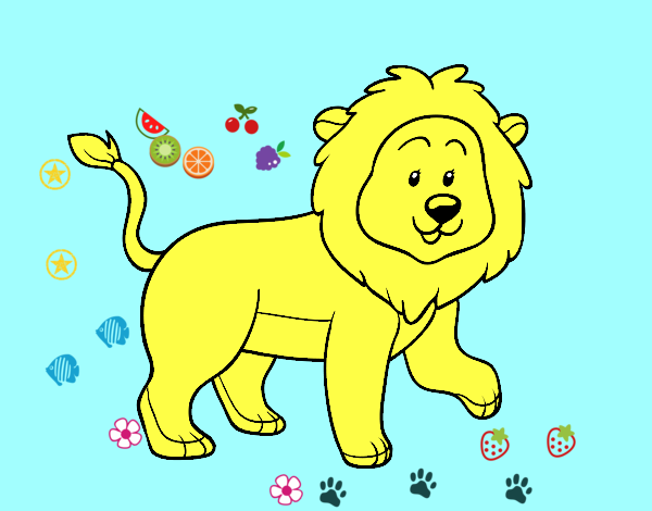 Coloring page Adult lion painted bySai_2012