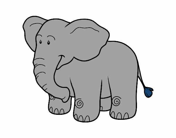 Coloring page An African elephant painted byKylee 