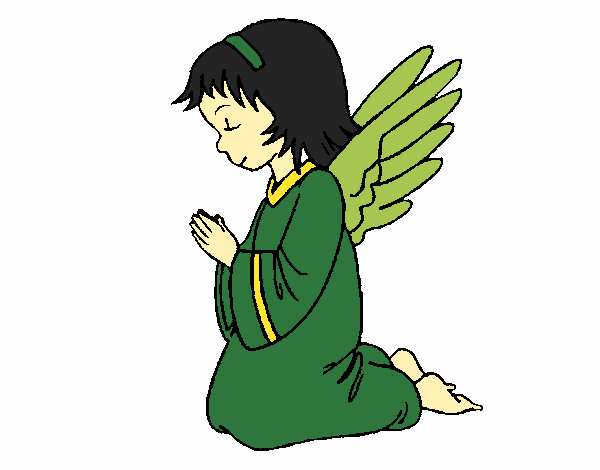 Coloring page Angel praying painted byKathy