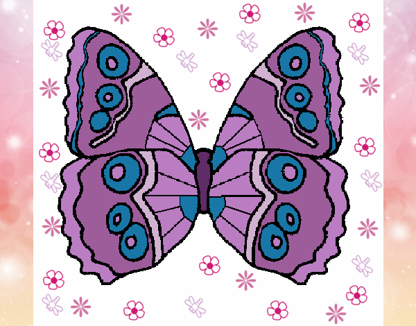Coloring page Butterfly 1a painted byLeigh