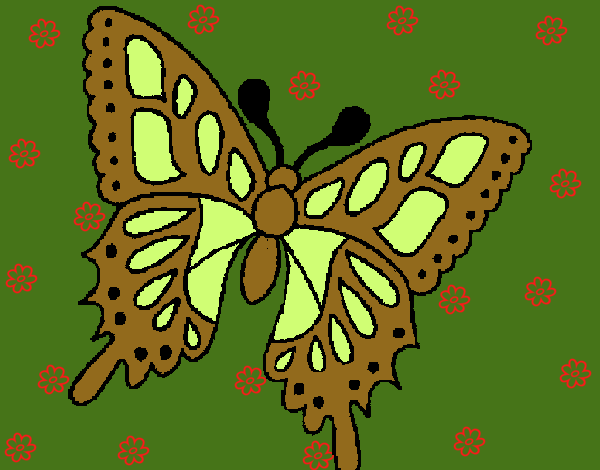Coloring page Butterfly 2a painted byLeigh