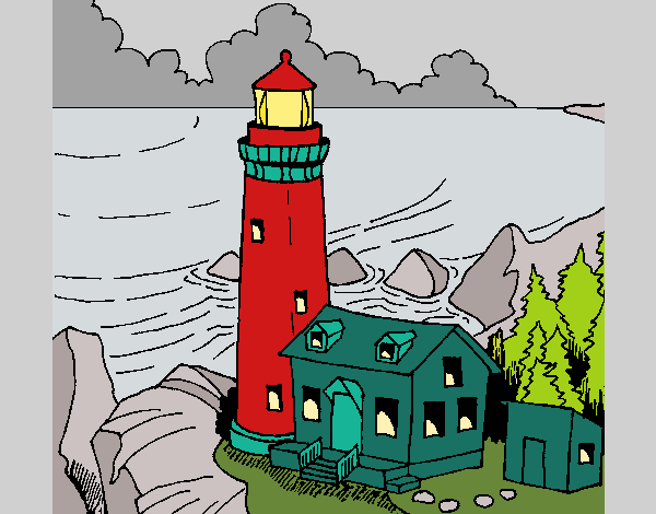 Coloring page Lighthouse painted byLeigh