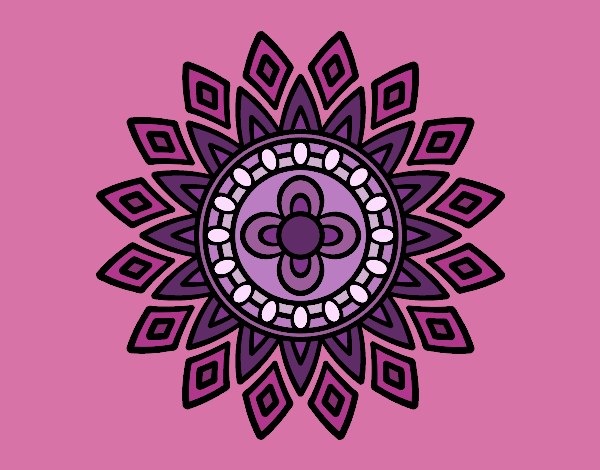 Coloring page Mandala flashes painted byLeigh
