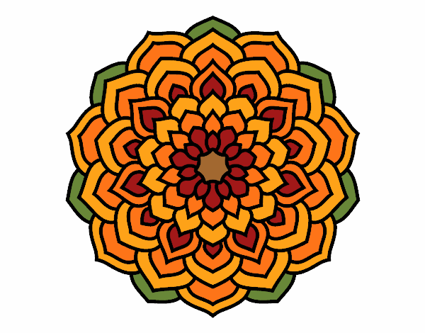 Coloring page Mandala flower petals painted byfawnamama