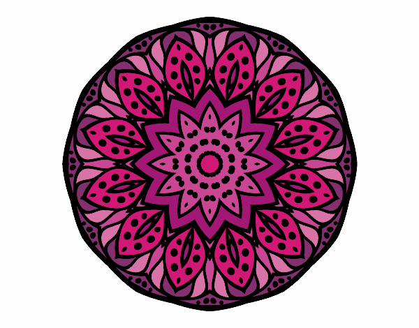 Coloring page Mandala of nature painted byLeigh