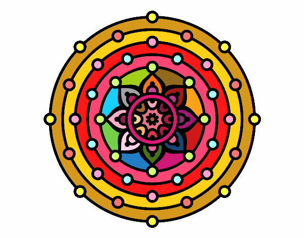 Coloring page Mandala solar system painted byKathy