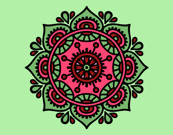 Coloring page Mandala to relax painted byKathy