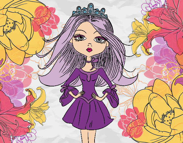 Coloring page Modern princess painted byLeigh