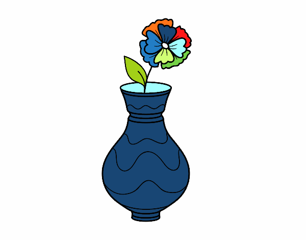 Coloring page Poppy with vase painted byKylee 
