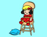 Coloring page Seated Doll painted byAnia