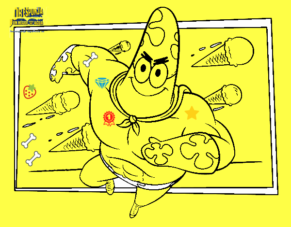 Coloring page SpongeBob - Superawesomeness to the attack painted bySai_2012