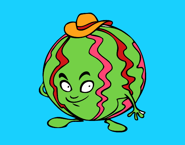 Coloring page Mr. Watermelon painted bymindella